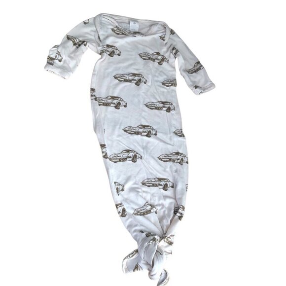 Kate Quinn Bamboo Collection Knot Sleep Gown Baby 0-3 M Months Beige Sports Cars - Picture 1 of 5